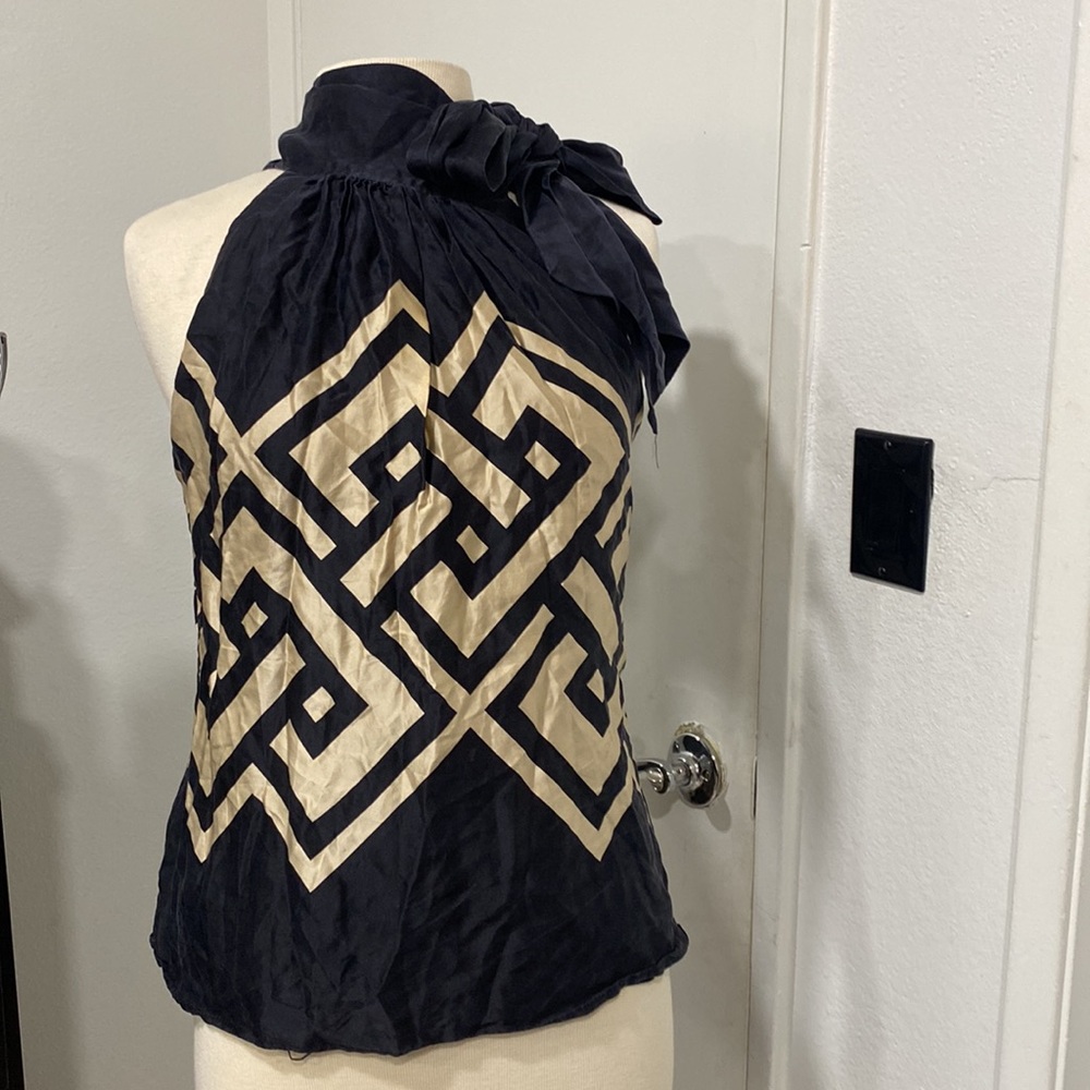 ZARA 100% SILK TOP WITH A π Detail - Picture 2 of 7